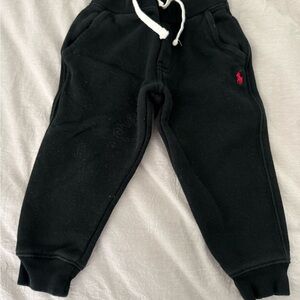 Polo by Ralph Lauren Kids Black Sweatpants with Red Logo